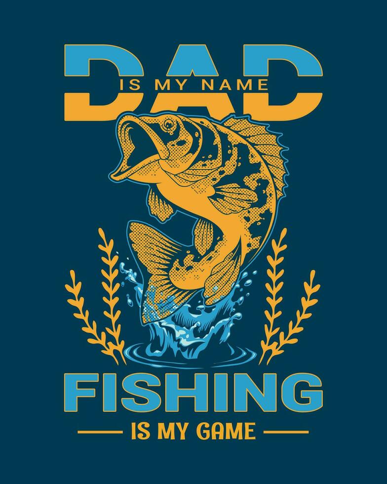 diseño de camiseta de pesca vector