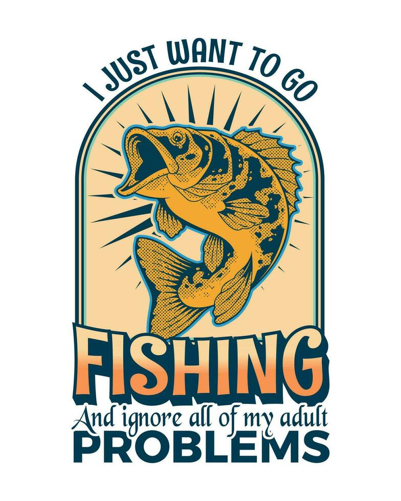 Fishing T-shirt Design vector