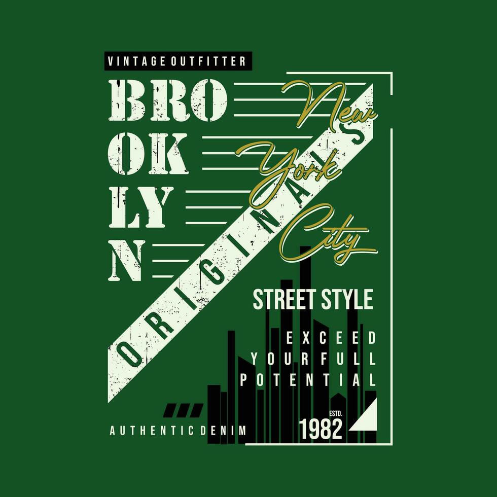 brooklyn tect frame typography vector, abstract graphic, illustration, for print t shirt vector