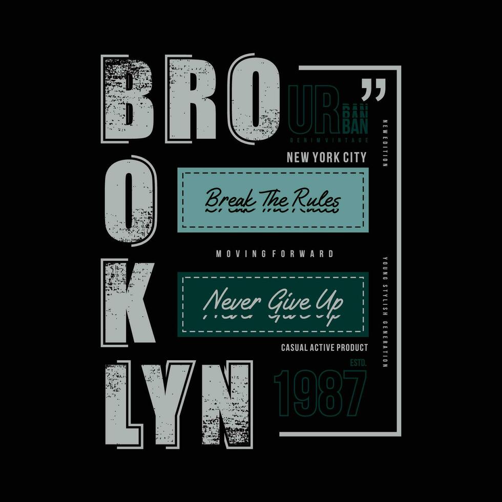 brooklyn lettering typography vector, abstract graphic, illustration, for print t shirt vector