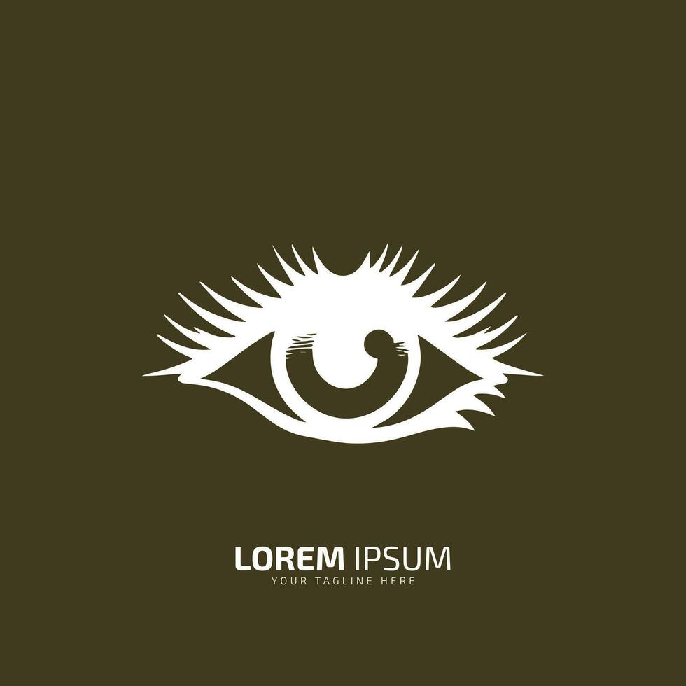 a logo of eye, eye icon, eye vector silhouette on dark background