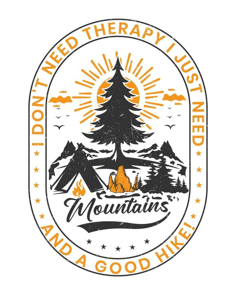 Hiking T-shirt Design, Hiking tee vector