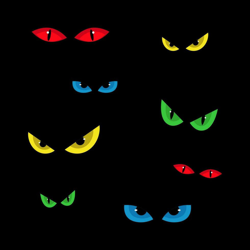 Halloween Monster eyes, Wild spooky monster eyes in the dark vector
