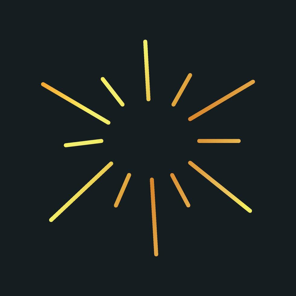 Golden vector sun, gradient minimalistic element. Sunburst, golden rays of the sun, cute decor.