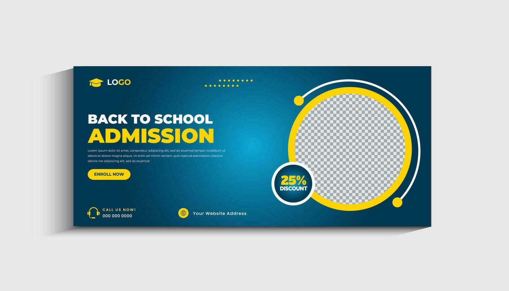 School Admission or back to school Social Media cover Template Design vector