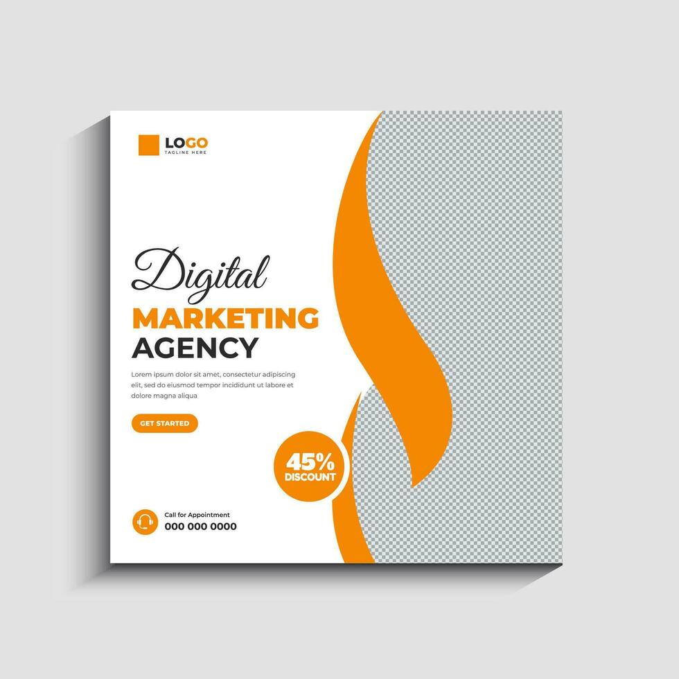 Digital marketing agency and corporate social media post template vector