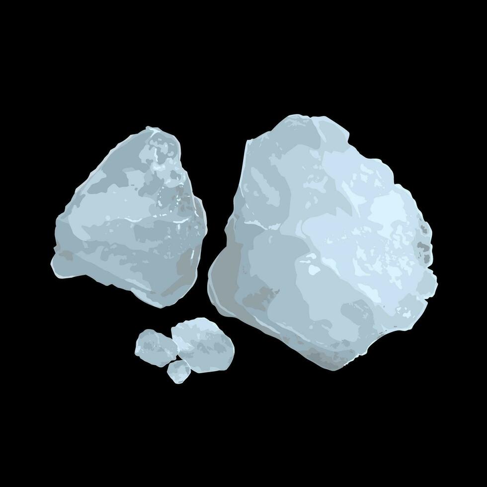 Vector illustration, Borax or Sodium borate, isolated on dark background.