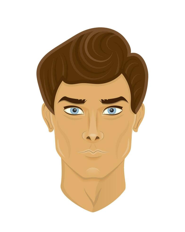 face young man with different hairstyles vector illustration isolated on white background