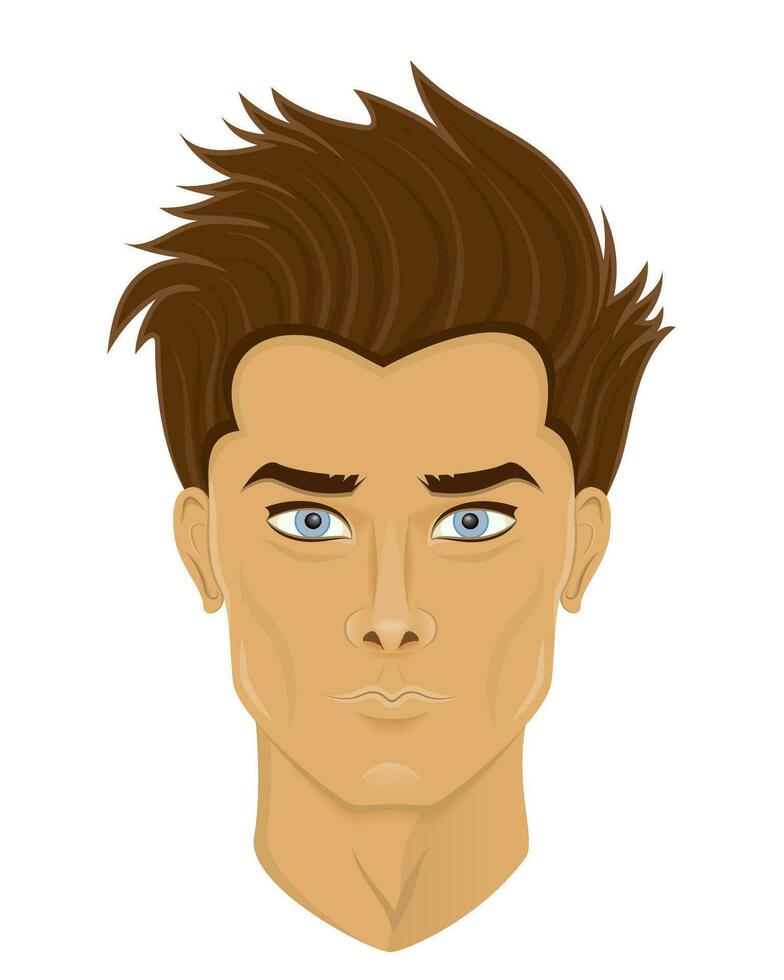 cara joven hombre con diferente peinados vector ilustración aislado en blanco antecedentes