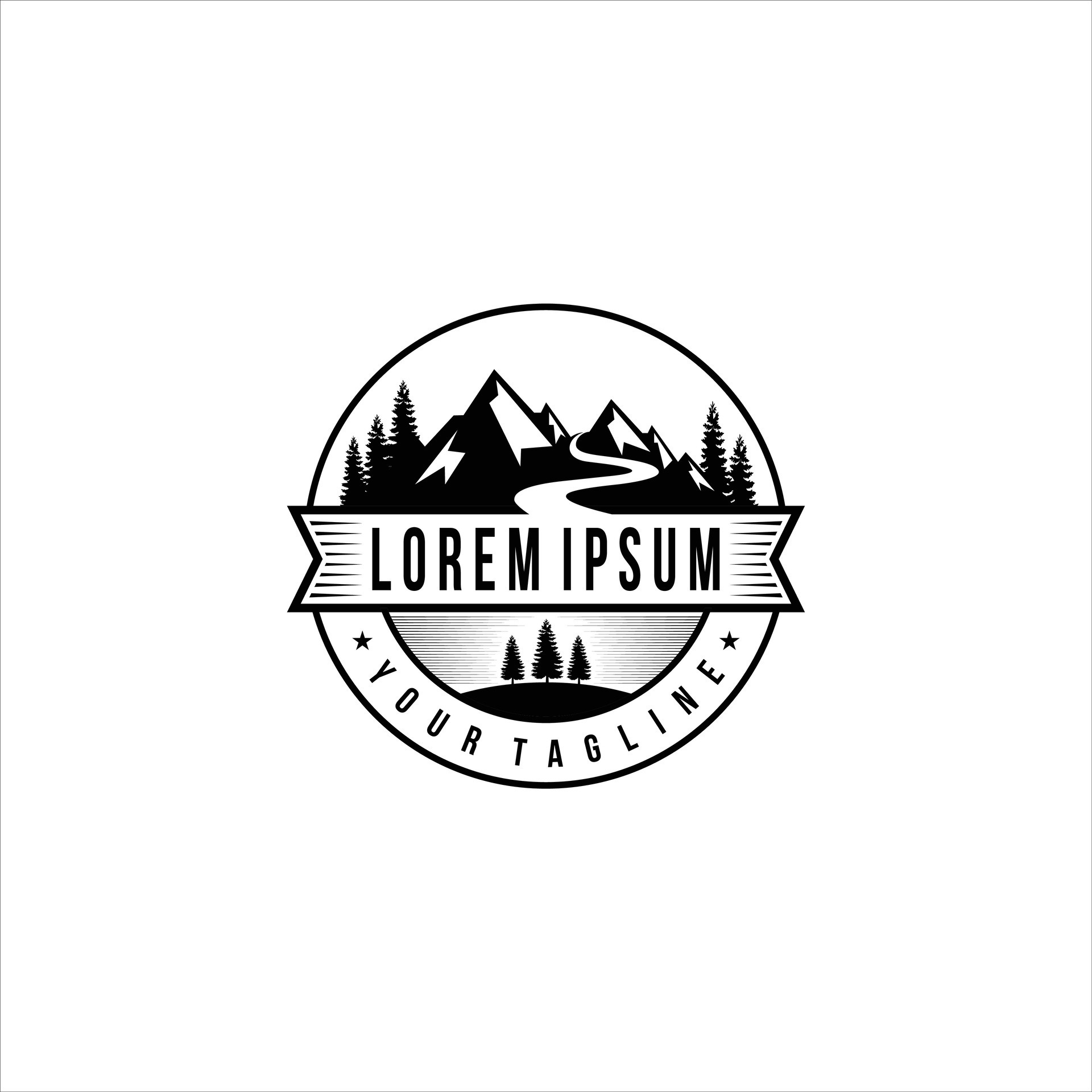 vintage mountain logo and illustration 28269064 Vector Art at Vecteezy