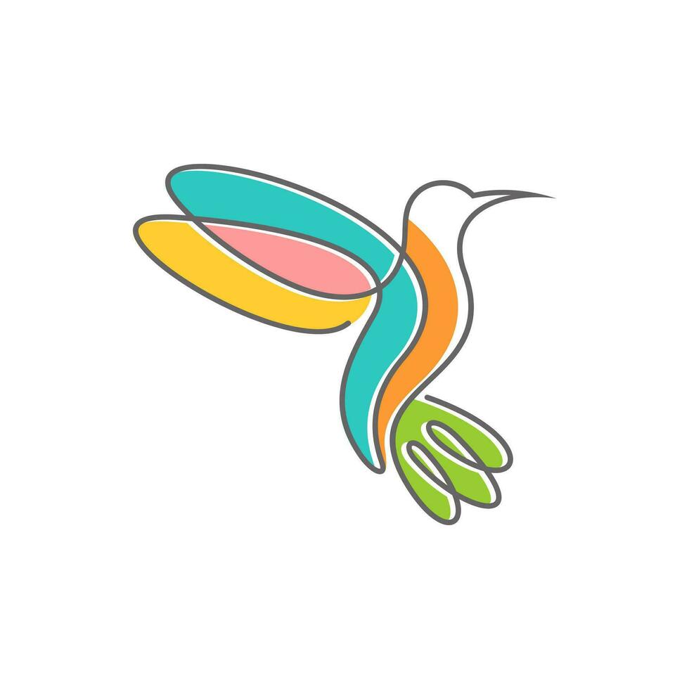 hummingbird logo design vector template