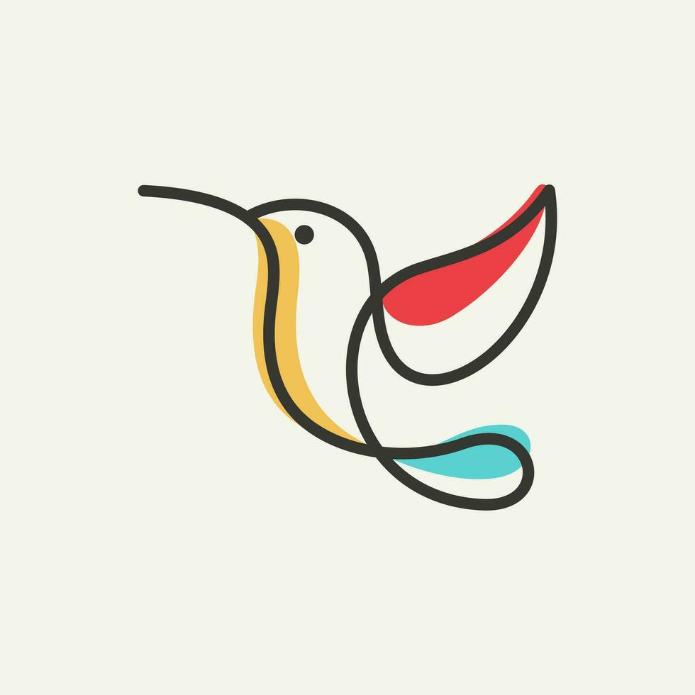 plantilla de vector de diseño de logotipo de colibrí