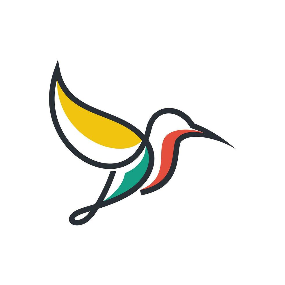 plantilla de vector de diseño de logotipo de colibrí