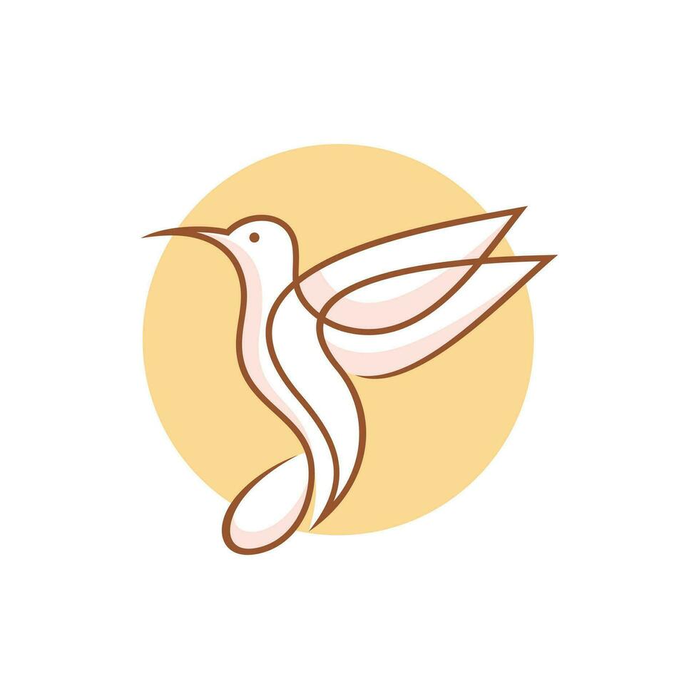 hummingbird logo design vector template