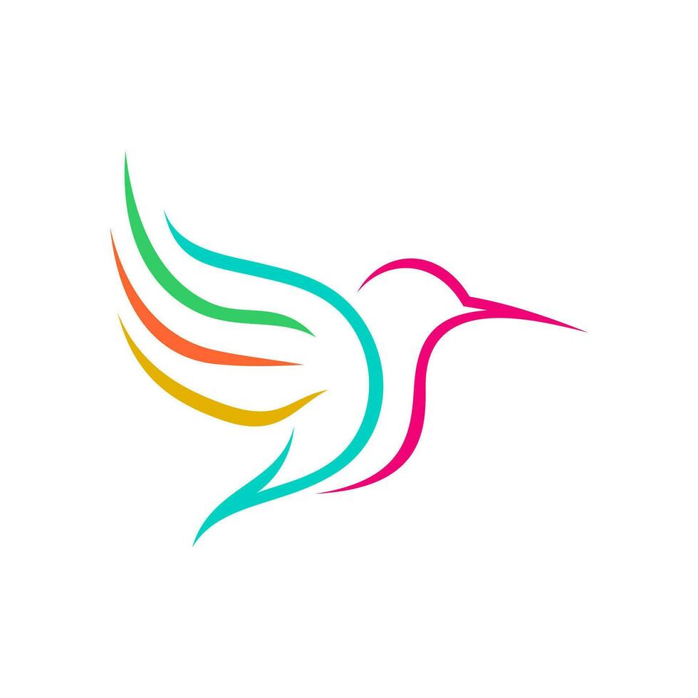 plantilla de vector de diseño de logotipo de colibrí