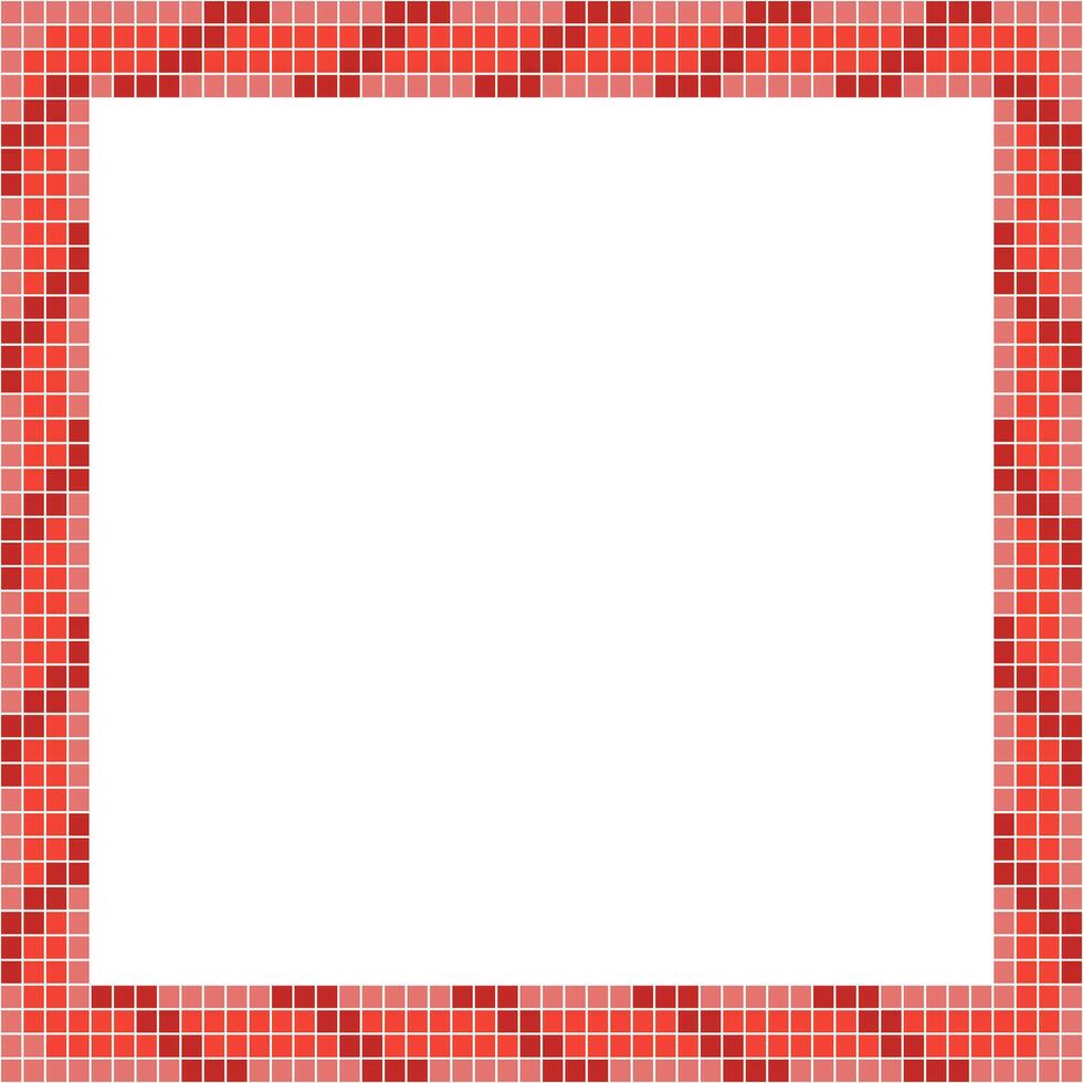 Red tile frame, Mosaic tile frame or background, Tile background, Seamless pattern, Mosaic seamless pattern, Mosaic tiles texture or background. Bathroom wall tiles, swimming pool tiles. vector