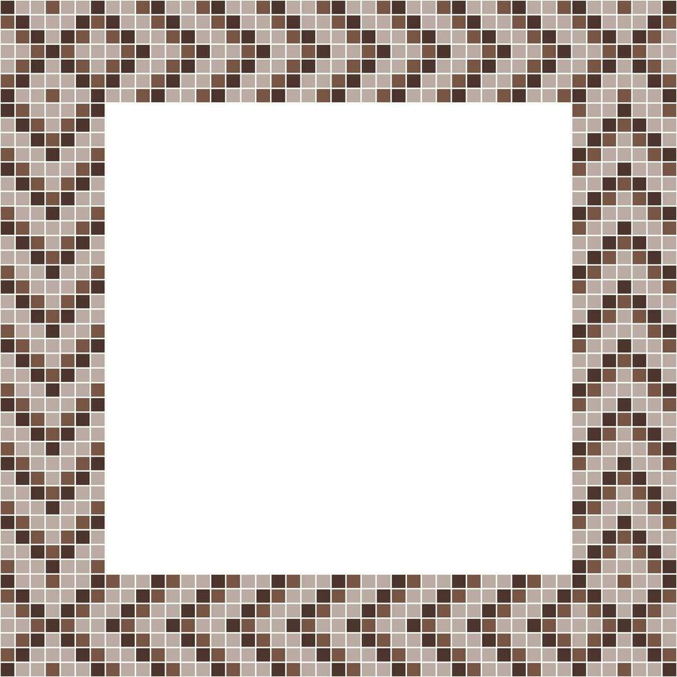 Brown tile frame, Mosaic tile frame or background, Tile background, Seamless pattern, Mosaic seamless pattern, Mosaic tiles texture or background. Bathroom wall tiles, swimming pool tiles. vector