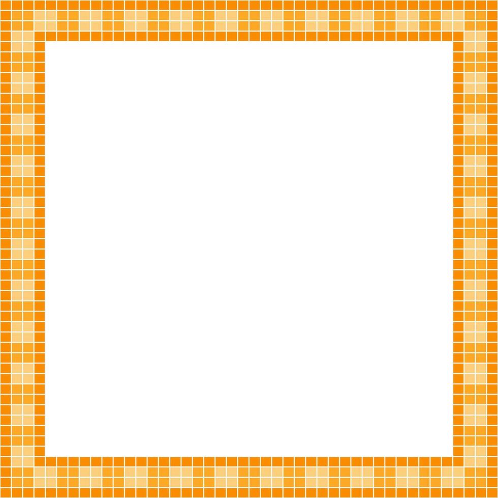 Orange tile frame, Mosaic tile frame or background, Tile background, Seamless pattern, Mosaic seamless pattern, Mosaic tiles texture or background. Bathroom wall tiles, swimming pool tiles. vector