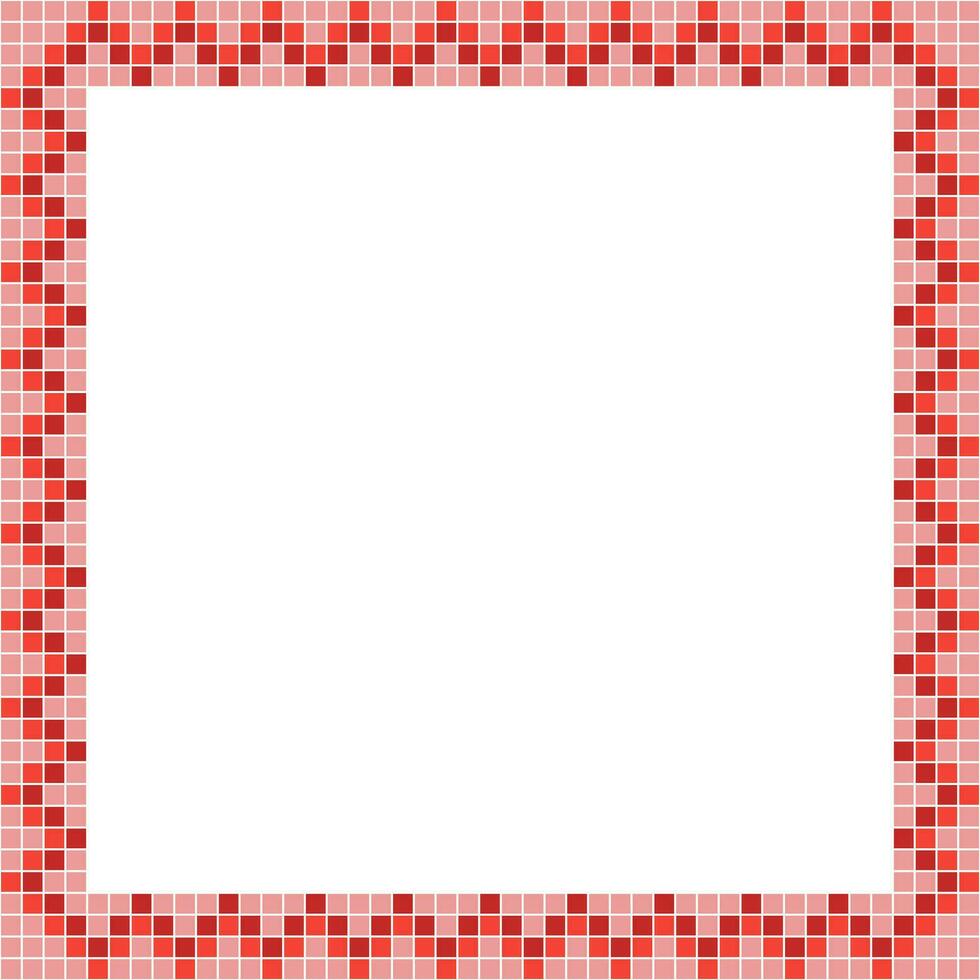 Red tile frame, Mosaic tile frame or background, Tile background, Seamless pattern, Mosaic seamless pattern, Mosaic tiles texture or background. Bathroom wall tiles, swimming pool tiles. vector