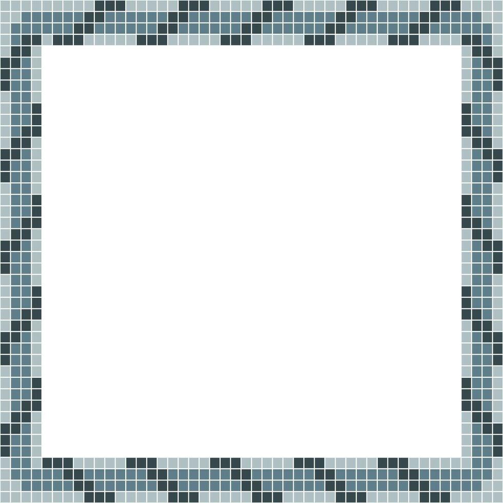 Grey tile frame, Mosaic tile frame or background, Tile background, Seamless pattern, Mosaic seamless pattern, Mosaic tiles texture or background. Bathroom wall tiles, swimming pool tiles. vector