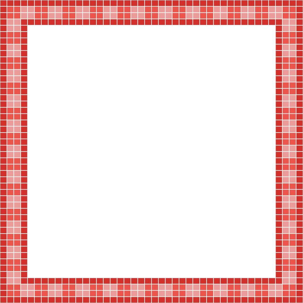 Red tile frame, Mosaic tile frame or background, Tile background, Seamless pattern, Mosaic seamless pattern, Mosaic tiles texture or background. Bathroom wall tiles, swimming pool tiles. vector