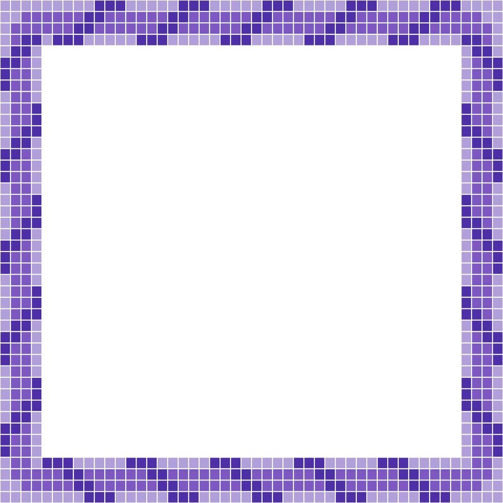 Purple tile frame, Mosaic tile frame or background, Tile background, Seamless pattern, Mosaic seamless pattern, Mosaic tiles texture or background. Bathroom wall tiles, swimming pool tiles. vector