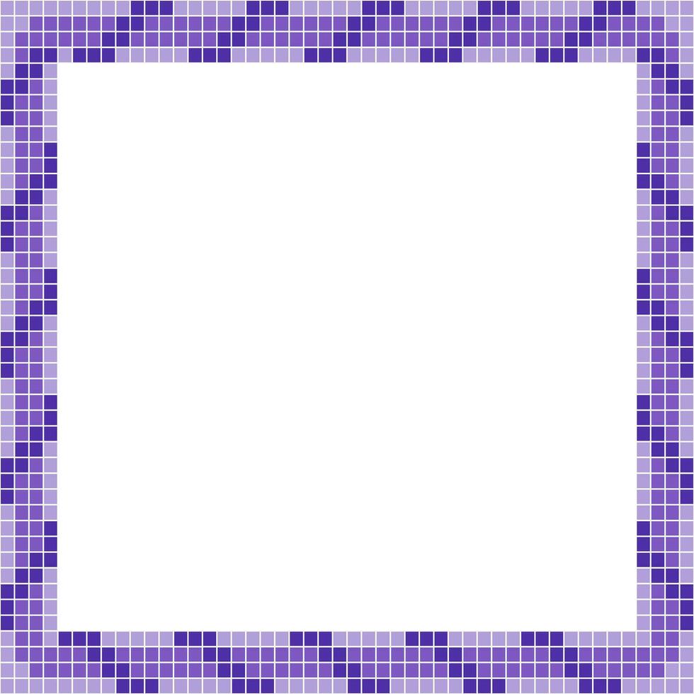 Purple tile frame, Mosaic tile frame or background, Tile background, Seamless pattern, Mosaic seamless pattern, Mosaic tiles texture or background. Bathroom wall tiles, swimming pool tiles. vector