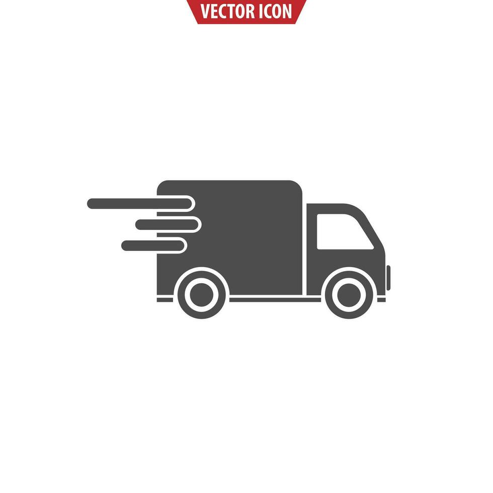 Fast shipping cargo truck icon. Isolated vector illustration for apps and websites.