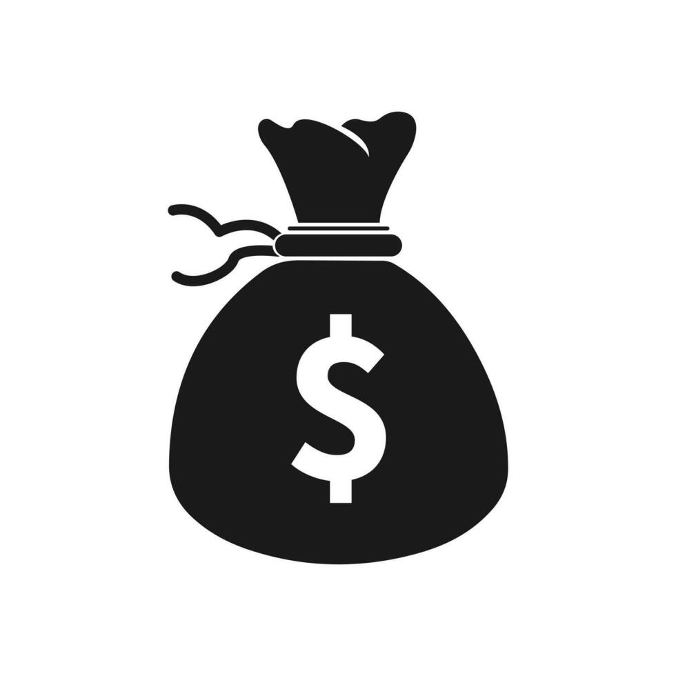 Money bag icon. The dollar icon. Vector illustration.
