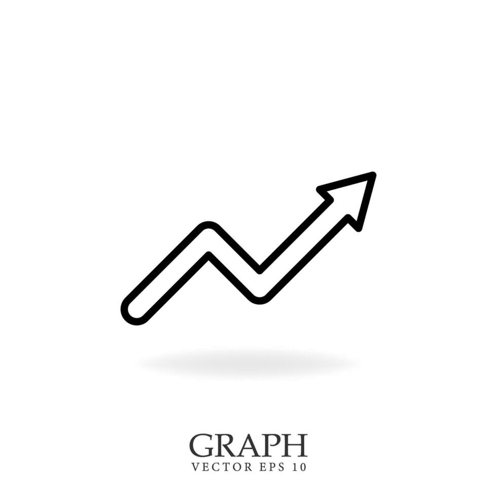 Info graphic line icon. Growing chart symbol. Isolated vector illustration.