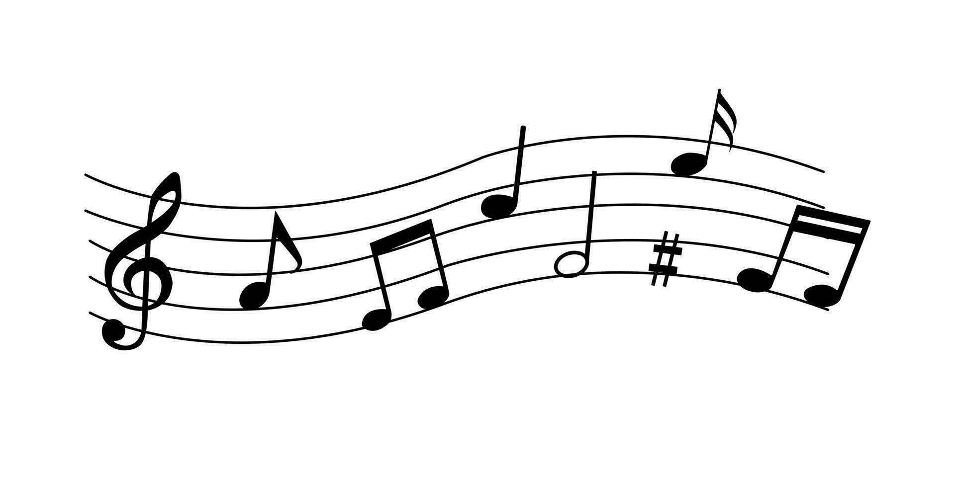 Music notes, musical design element. Isolated vector illustration