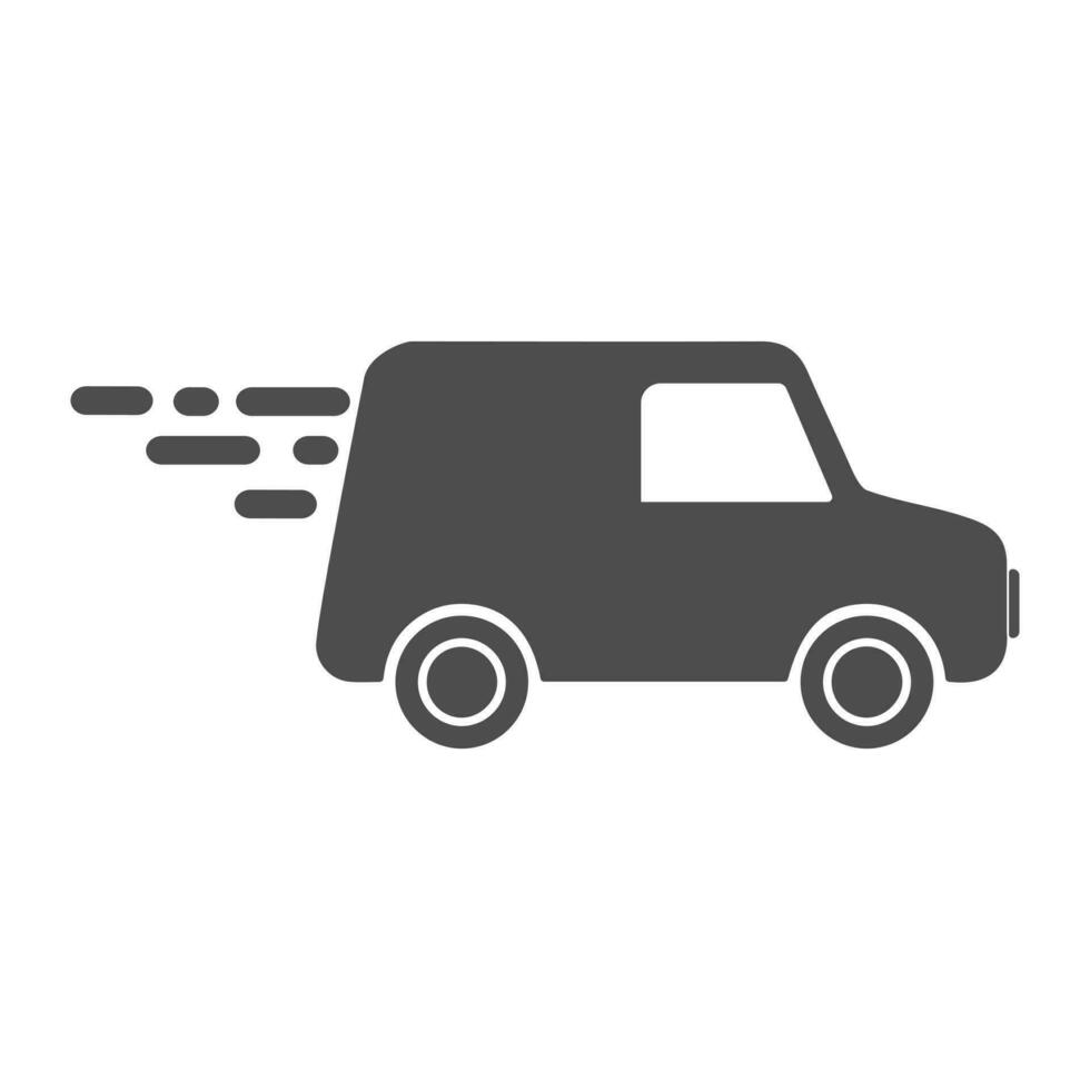 Fast shipping pickup truck icon. Isolated vector illustration.