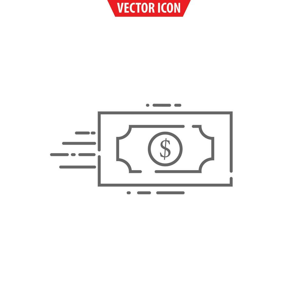 Quick money transfer. Dollar symbol. Vector isolated