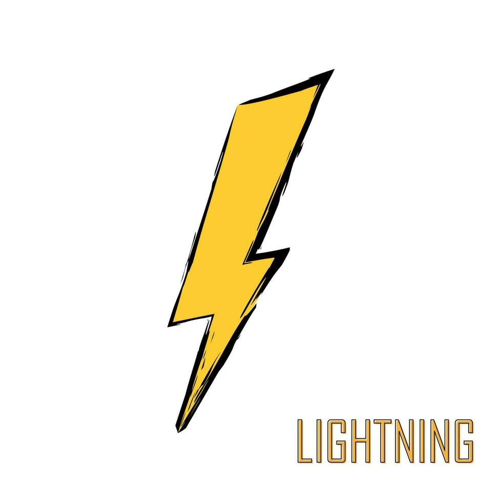 Lightning Bolt symbol logo. Cartoon style. Isolated vector illustration.