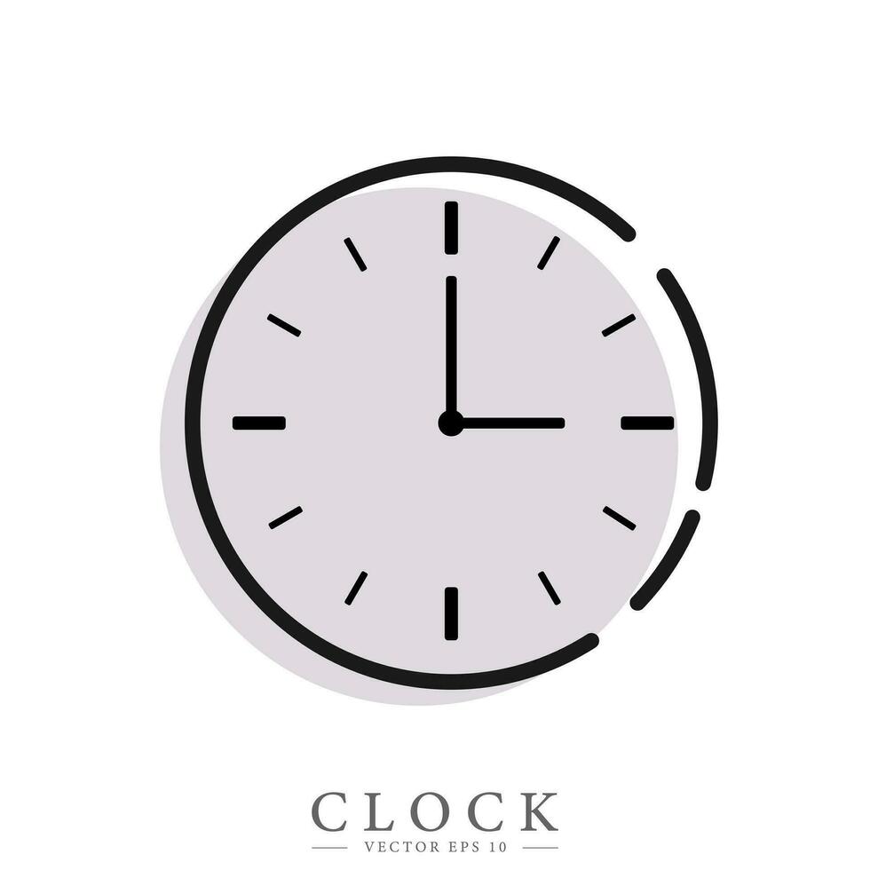 reloj plano icono. hora concepto. editable elemento para logo, modelo web y imprimir, fecha límite concepto. vector