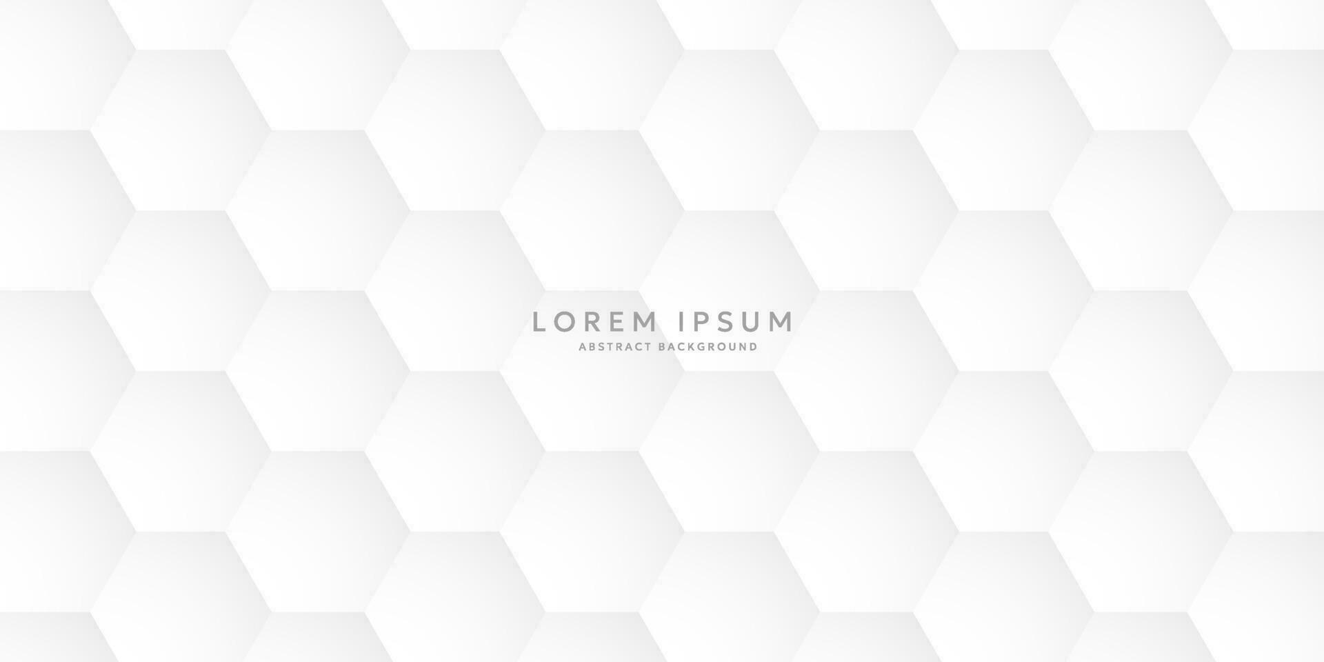 Hexagonal white abstract background for modern business work. vector