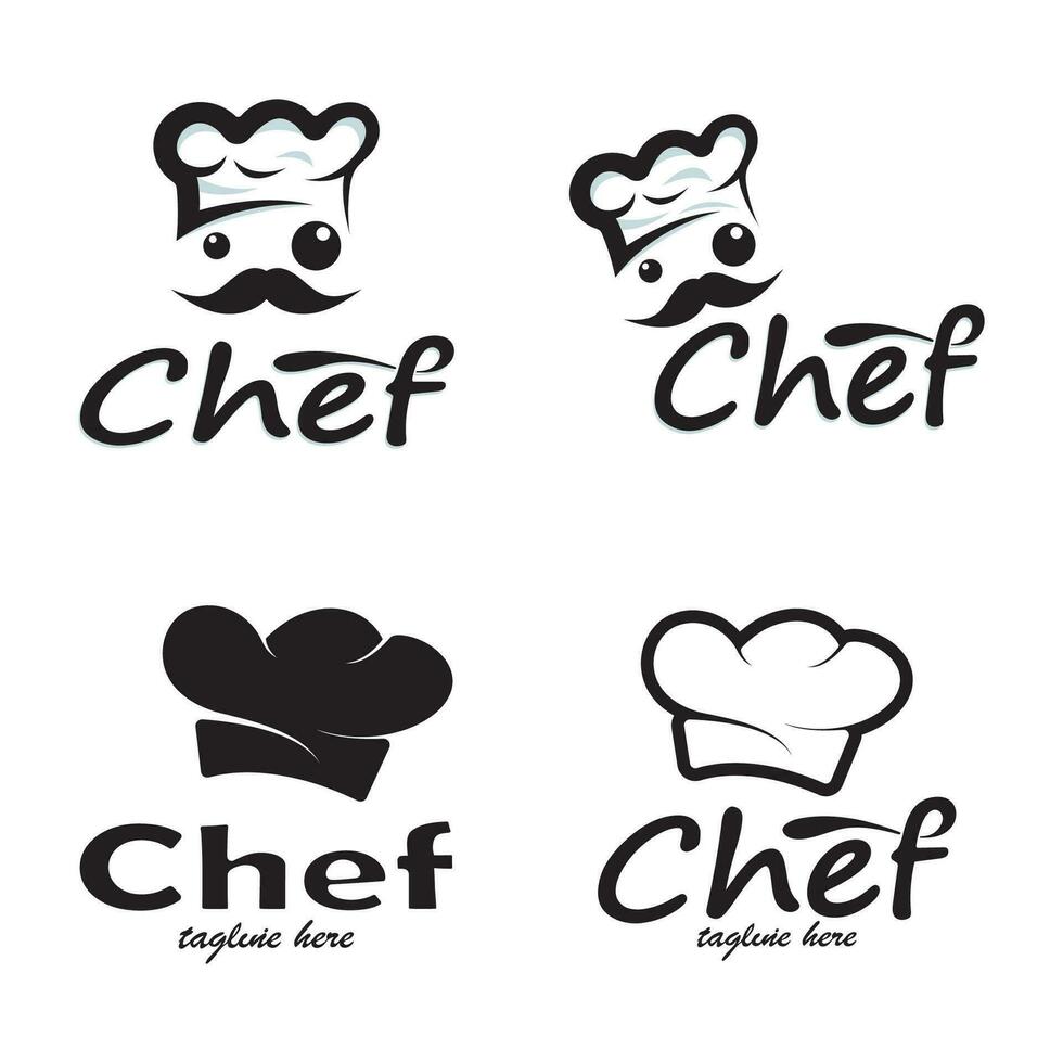 profesional logo cocinero o cocina cocinero sombrero.para negocio, hogar cocinar y restaurante chef.panadería,vector vector