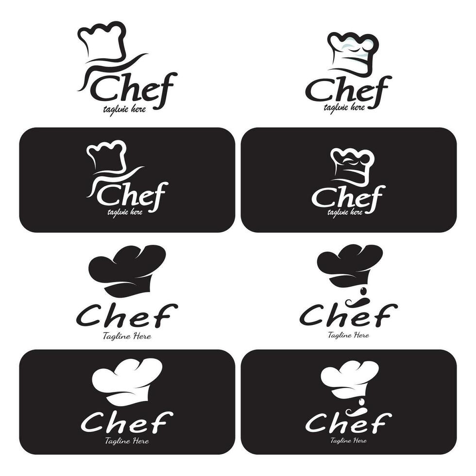 professional logo chef or kitchen chef hat.for business,home cook,and restaurant chef.bakery,vector vector