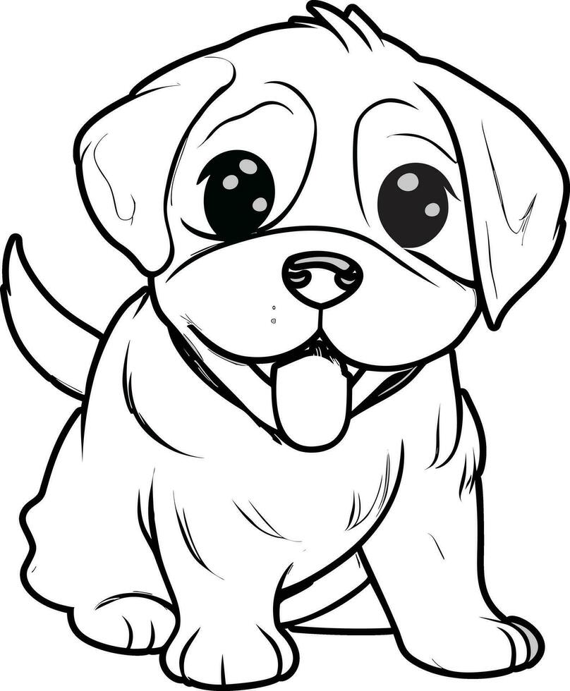 perro para colorear vector