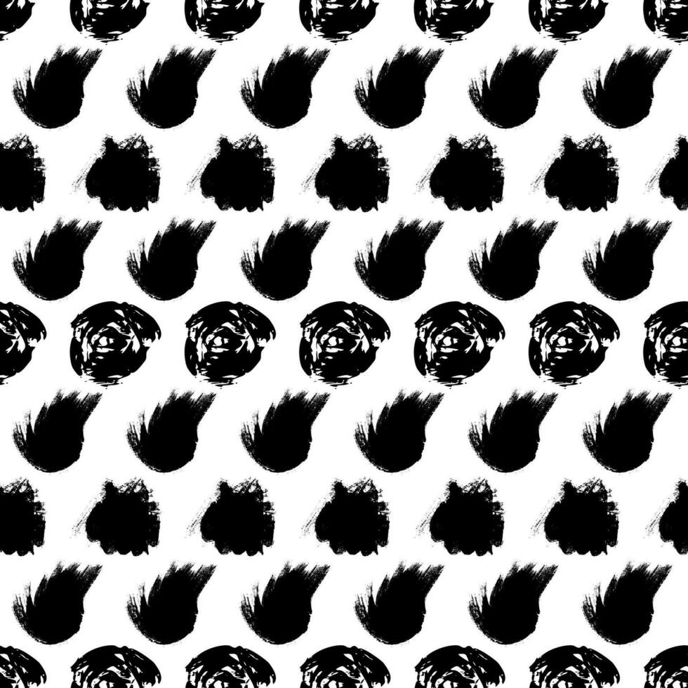 Seamless pattern with black brushstrokes vector