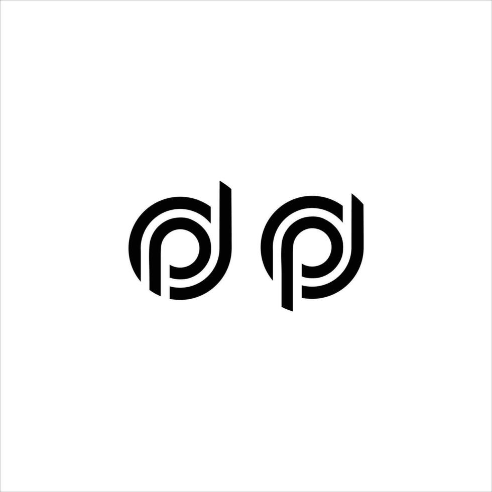 Simple letter d p in a circle logo concept vector