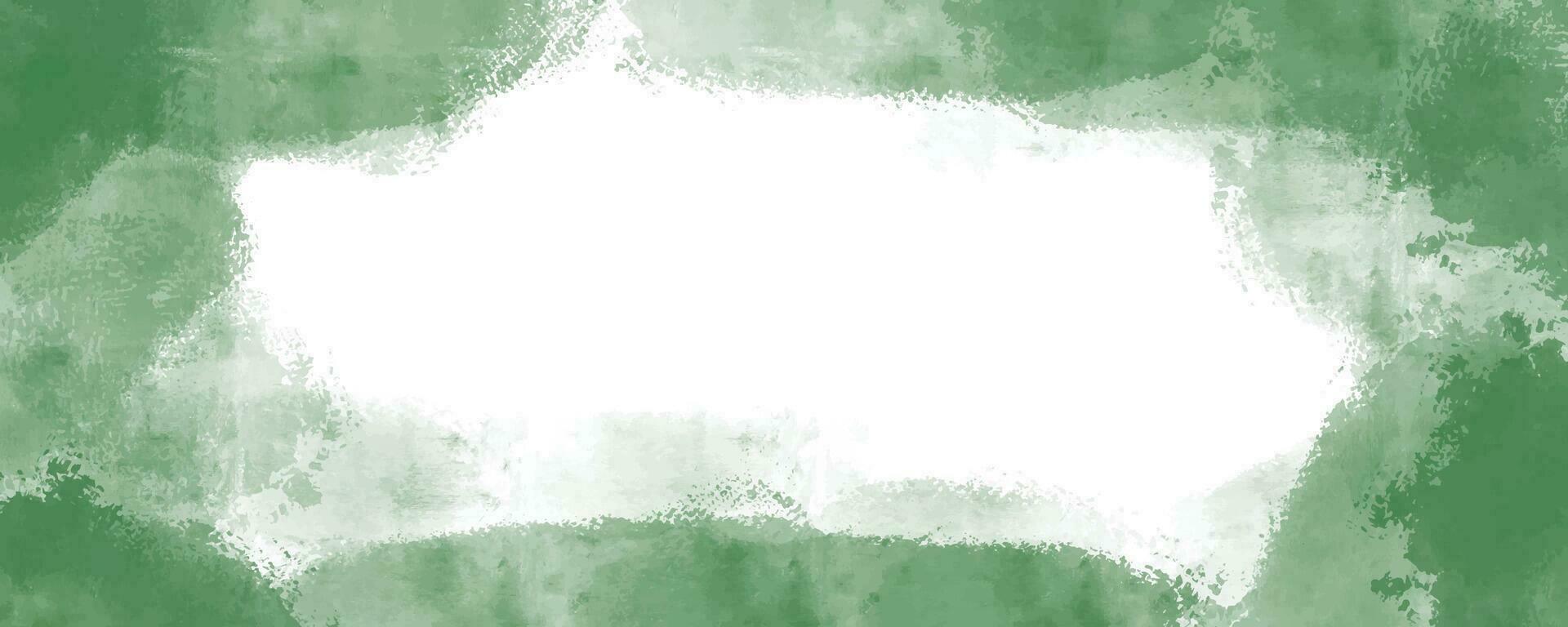 Watercolor green splash brush background vector