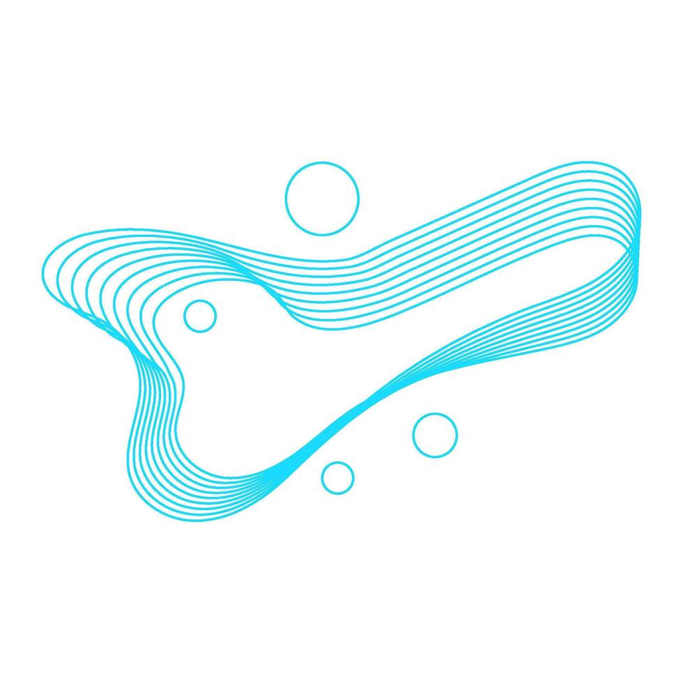 futuristic blue wireframe wave line vector