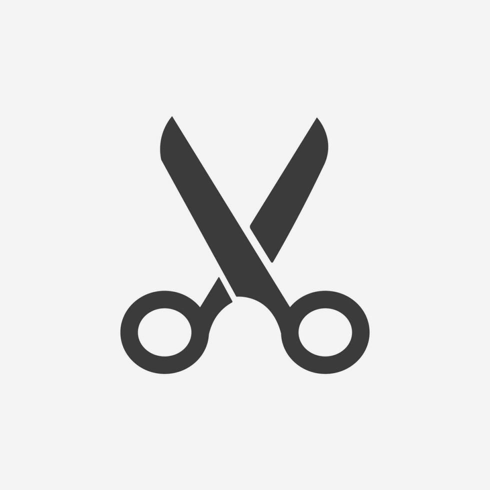 Scissors, barber, tailor, cutting, utility icon vector isolated on white background