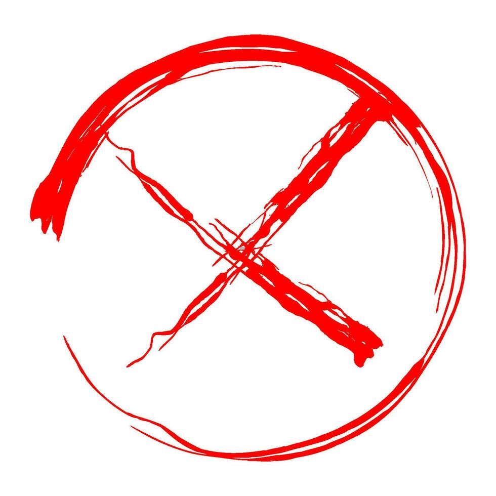 Red Cross Mark Brush Red X mark X Sign Hand Drawn Icon 28269645 Vector