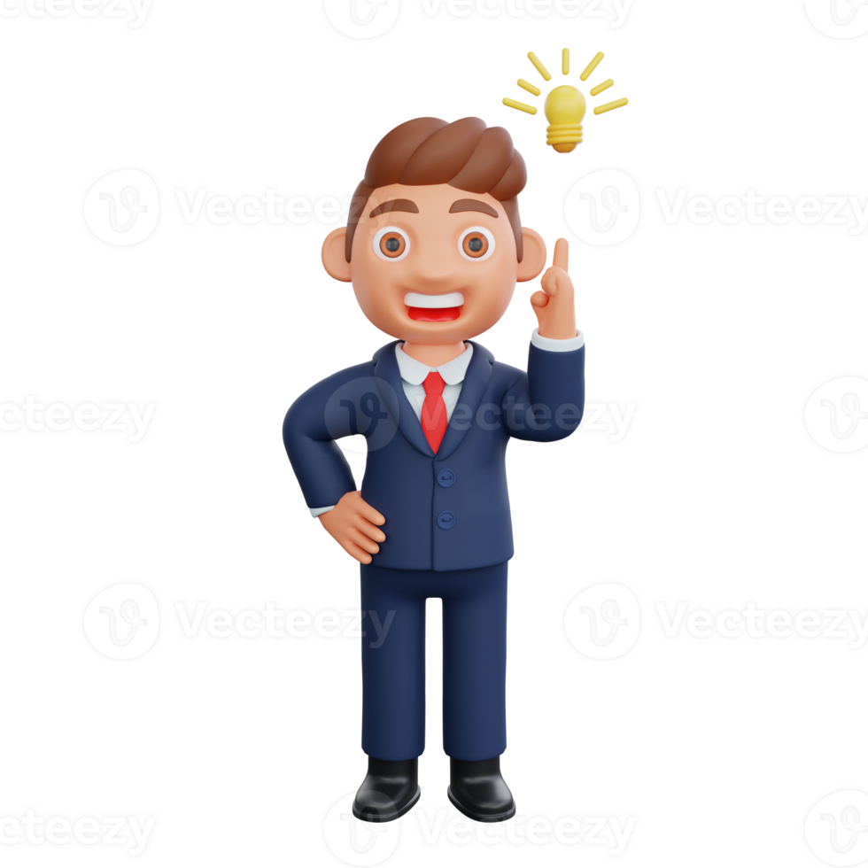 3d Businessman got an idea png