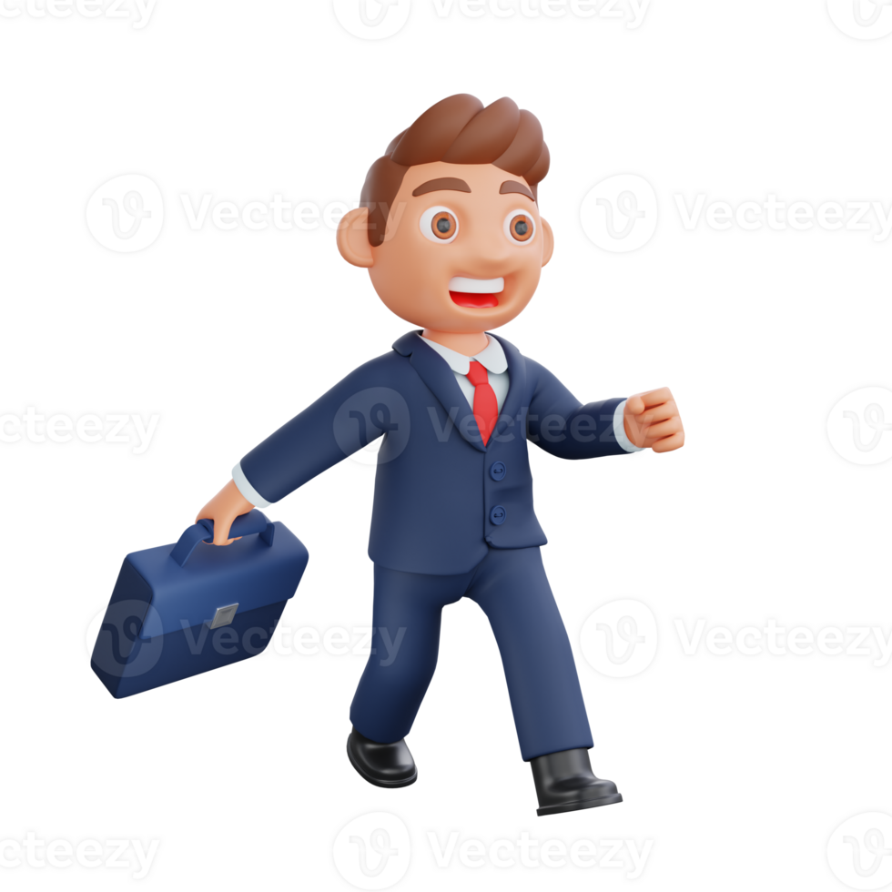 3d Businessman going to work png