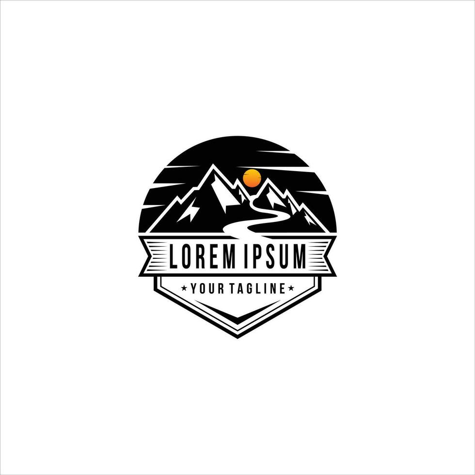 Adventure logo. Mountain logo on white background. mountain icon for adventure logos vector