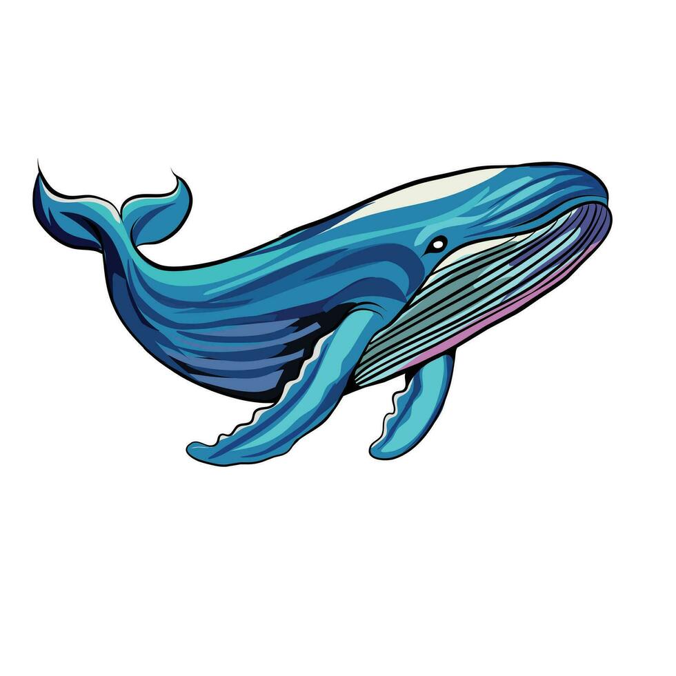 ballena linda dibujos animados pescado blanco antecedentes ilustración vector