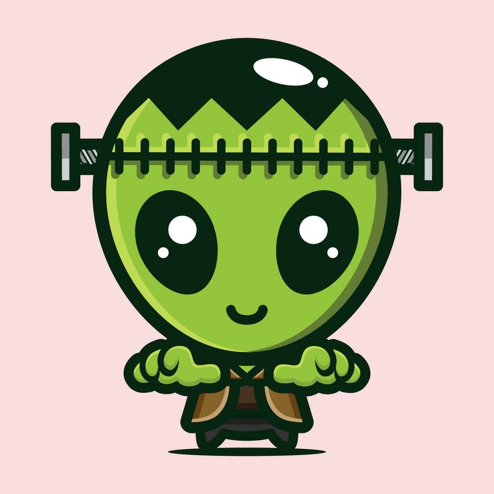 cute alien turns out to be frankenstein vector
